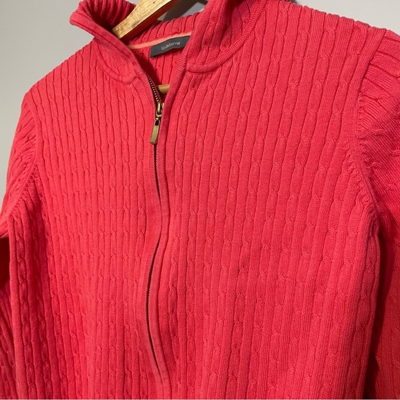 Liz Claiborne Zip Up Cable knit sweater - Medium‎ - Picture 5 of 8